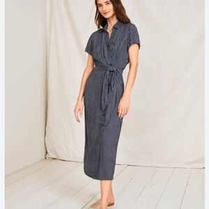 Garnet Hill Anya Side Button MIDI Straight dress Size 6